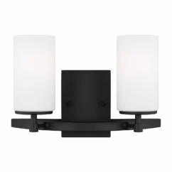 Alturas 2-Light Bathroom Vanity Light in Midnight Black