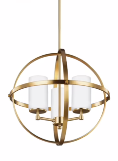Alturas 3-Light Chandelier in Satin Brass