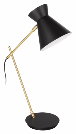 Amezaga 1-Light Table Lamp in Structured Black and Brushed Brass