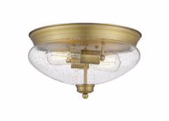 Amon 2-Light Flush Mount Ceiling Light In Heritage Brass