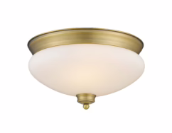 Amon 2-Light Flush Mount Ceiling Light In Heritage Brass