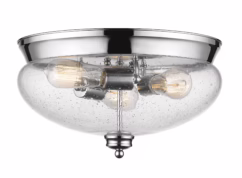 Amon 3-Light Flush Mount Ceiling Light In Chrome