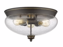 Amon 3-Light Flush Mount Ceiling Light In Olde Bronze