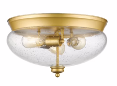Amon 3-Light Flush Mount Ceiling Light In Satin Gold