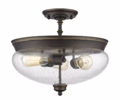 Amon 3-Light Semi Flush Mount Ceiling Light In Olde Bronze