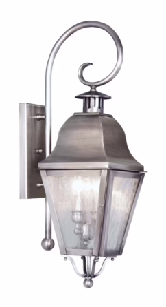 Amwell 2-Light Outdoor Wall Lantern in Vintage Pewter