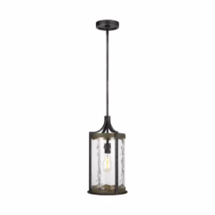 Angelo Pendant Light in Distressed Weathered Oak And Slate Grey Metal