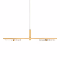 Annecy 2-Light LED Linear Pendant in Vintage Brass