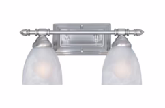 Apollo 2-Light Bathroom Vanity Light Bar in Satin Platinum