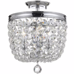 Archer 3-Light 12" Ceiling Light in Polished Chrome with Clear Swarovski Strass Crystals
