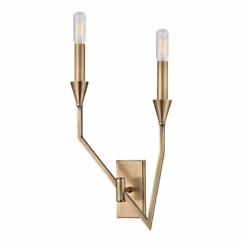 Archie 2-Light 18" Wall Sconce in Aged Brass