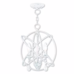 Aria 3-Light Mini Chandelier with Ceiling Mount in Antique White