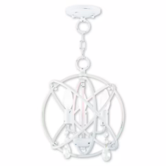 Aria 3-Light Mini Chandelier with Ceiling Mount in Antique White