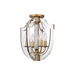 Arietta 4-Light 13" Ceiling Light in Aged Brass