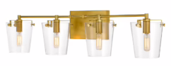 Arlo 4-Light Wall Sconce in Black with Satin Brass