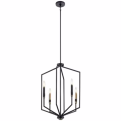 Armand 4-Light Contemporary Foyer Pendants in Black