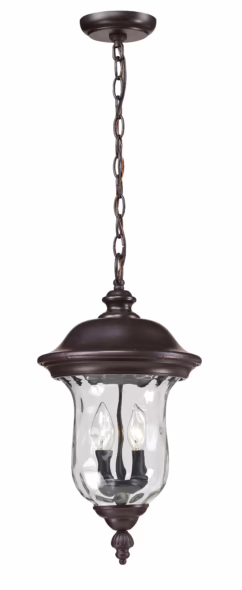 Armstrong 2-Light Outdoor Chain Mount Ceiling Fixture Light In Bronze