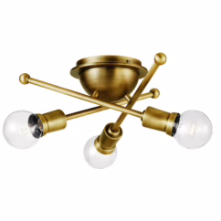Armstrong 3-Light Ceiling Light in Natural Brass