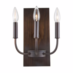 Artcraft Aberdeen 3-Light Wall Sconce in Brunito Bronze & Light Wood