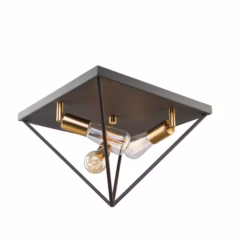 Artcraft Artistry 3-Light Ceiling Light in Matte Black & Harvest Brass