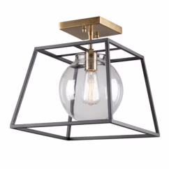 Artcraft Bridgetown Ceiling Light in Black & Harvest Brass