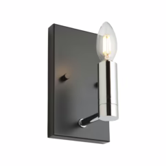 Artcraft Carlton Wall Sconce in Matte Black & Polished Nickel