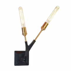 Artcraft Filiali 2-Light Wall Sconce in Black & Harvest Brass