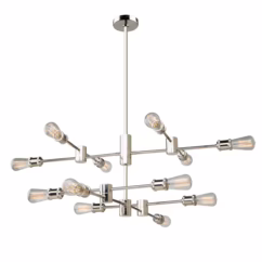 Artcraft Tribeca 12-Light Chandelier in Polished Nickel