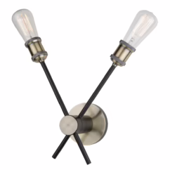 Artcraft Tribeca 2-Light Wall Sconce in Matte Black & Satin Brass