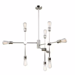 Artcraft Tribeca 9-Light Chandelier in Polished Nickel