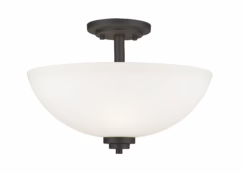 Ashton 3-Light Semi Flush Mount Ceiling Light In Bronze