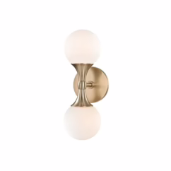 Astoria 2-Light 14" Wall Sconce in Aged Brass