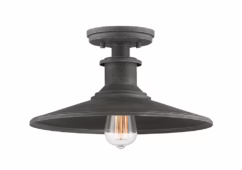 Aurora 1-Light Semi-Flushmount in Weathered Pewter