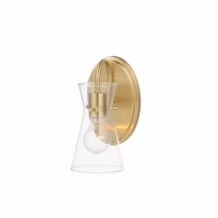 Ava 1-Light Wall Sconce in Natural Aged Brass