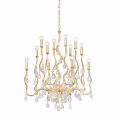 Aveline 12-Light Chandelier in Gold Leaf