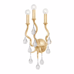 Aveline 3-Light Wall Sconce in Gold Leaf