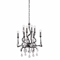 Aveline 8-Light Chandelier in Black Silver Leaf