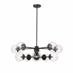 Avell 10-Light Chandelier Ceiling Light In Matte Black