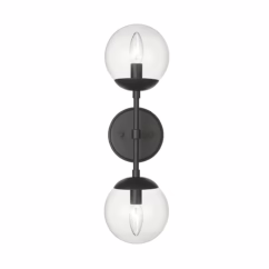 Avell 2-Light Wall Sconce In Matte Black