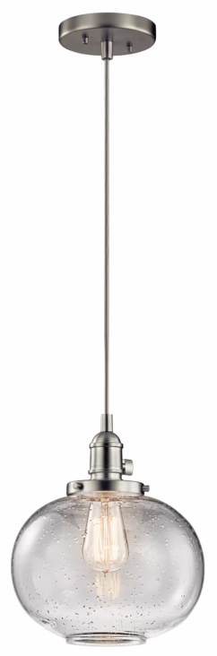 Avery 9.75" Mini Pendant in Brushed Nickel