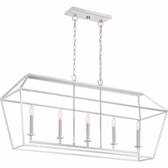 Aviary 5-Light Island Chandelier in Polished Nickel