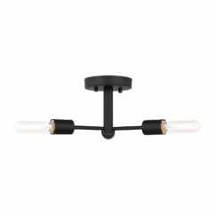 Axis 3-Light Semi-Flush Ceiling Light in Midnight Black