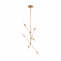 Axis 6-Light Chandelier in Satin Brass