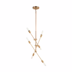 Axis 6-Light Chandelier in Satin Brass