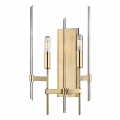 Bari 2-Light 19" Wall Sconce in Aged Brass