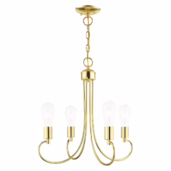 Bari 4-Light Chandelier in Polished Brass