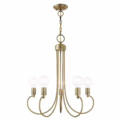 Bari 5-Light Chandelier in Antique Brass