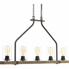 Barnes Mill 5-Light Linear Chandelier in Antique Bronze