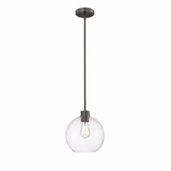 Basin 1-Light Outdoor Hanging Pendant Light In Powder Coat Bronze