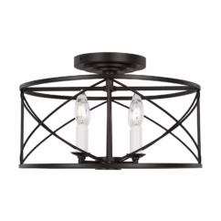 Beatrix 4-Light Semi-Flush Ceiling Light in Aged Iron